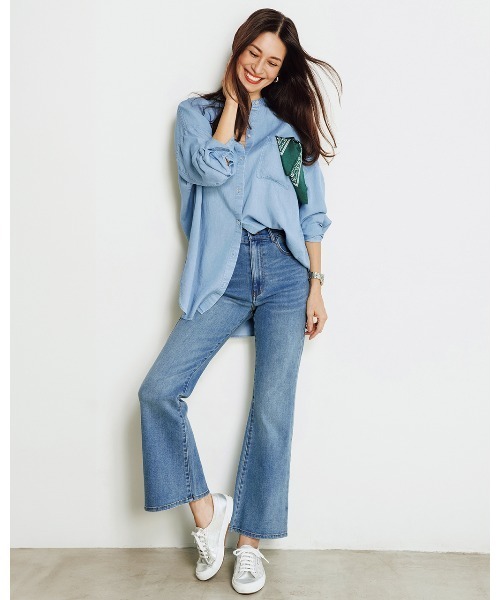 DoCLASSE( ドゥクラッセ)の「エアフレックスデニム・フレア(その他パンツ・レディース・ライトインディゴブルー/インディゴブルー・11/9)」の10枚目の写真