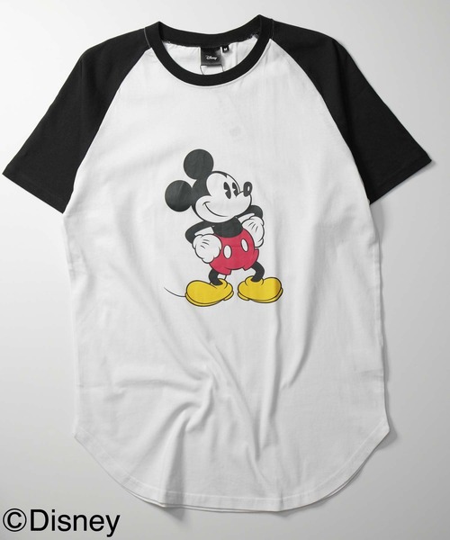 Disney(ディズニー)の「MICKEYMOUSE ラグラン半袖Tシャツ ミッキーマウス(Tシャツ/カットソー・メンズ・ホワイト系その他/ホワイト系その他4/ホワイト系その他3/ホワイト系その他2/ベージュ×ブラック/グレー/グレー系その他/ベージュ系その他・XL/L/M)」の3枚目の写真