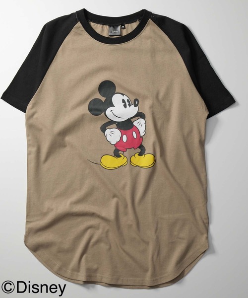 Disney(ディズニー)の「MICKEYMOUSE ラグラン半袖Tシャツ ミッキーマウス(Tシャツ/カットソー・メンズ・ホワイト系その他/ホワイト系その他4/ホワイト系その他3/ホワイト系その他2/ベージュ×ブラック/グレー/グレー系その他/ベージュ系その他・XL/L/M)」の8枚目の写真