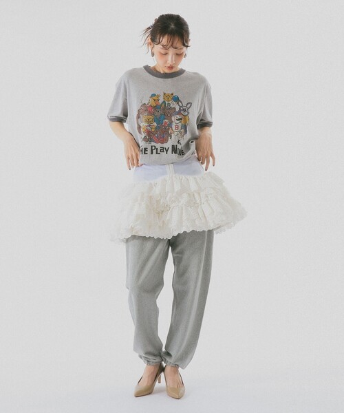 BEAMS COUTURE(ビームスクチュール)の「ボリューム レース コルセット スカート(スカート・レディース・ホワイト/ブラック・ONE SIZE)」の4枚目の写真