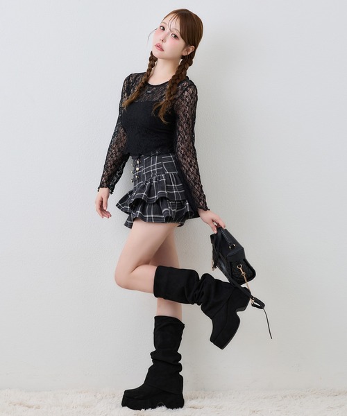 one after another NICE CLAUP(ワンアフターアナザーナイスクラップ)の「スクエアモールドカバーロングブーツ(ブーツ・レディース・アイボリー/ベージュ/ブラック・L/M/S)」の22枚目の写真