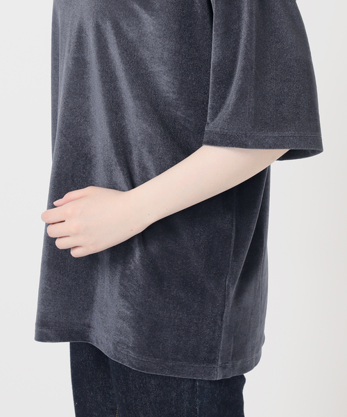 journal standard L'essage(ジャーナルスタンダードレサージュ)の「《追加/接触冷感》クールタッチベロアTシャツ(Tシャツ/カットソー・レディース・アイボリー/ネイビー/ブラウン・FREE)」の7枚目の写真