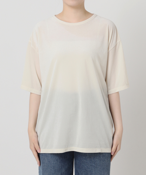journal standard L'essage(ジャーナルスタンダードレサージュ)の「《追加/接触冷感》クールタッチベロアTシャツ(Tシャツ/カットソー・レディース・アイボリー/ネイビー/ブラウン・FREE)」の10枚目の写真