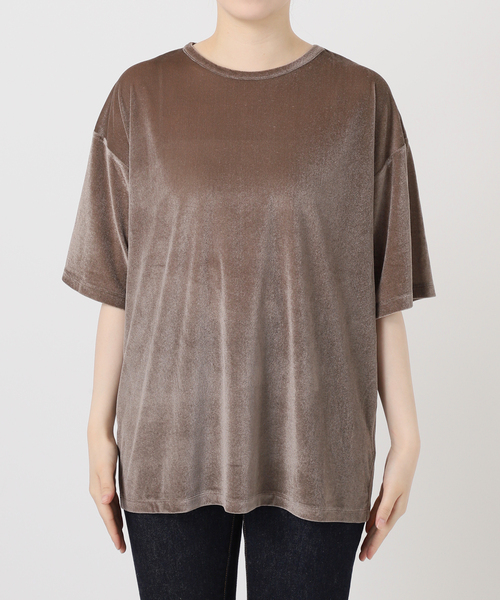 journal standard L'essage(ジャーナルスタンダードレサージュ)の「《追加/接触冷感》クールタッチベロアTシャツ(Tシャツ/カットソー・レディース・アイボリー/ネイビー/ブラウン・FREE)」の12枚目の写真