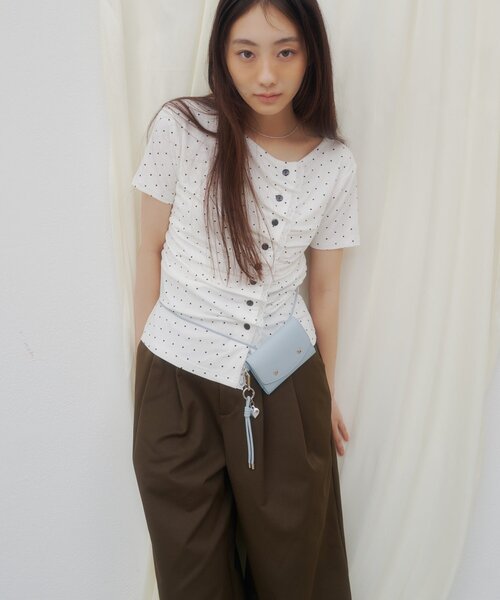 DISCOAT(ディスコート)の「【umm.】レースレイヤードドレープ半袖プルオーバー(Tシャツ/カットソー・レディース・アイボリー/ミント/サックスブルー/ライトグレー/ブルー系その他/ネイビー/ホワイト系その他/ブラウン・FREE)」の18枚目の写真