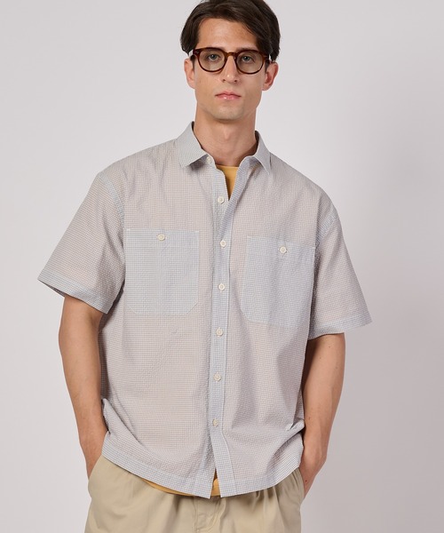 Eddie Bauer(エディーバウアー)の「クリンクル 半袖シャツ(シャツ/ブラウス・メンズ・ライトベージュ/ブラウン/ネイビー/ライトグレー・S/M/XL/XXL/L)」の2枚目の写真