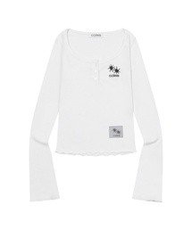 ダロUネックスリムフィットボタン長袖Tシャツ（4カラー）