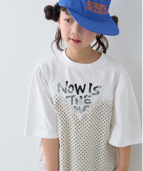 セール】【KIDS】ZOZO限定ドットランジェリードッキングロゴチュニック