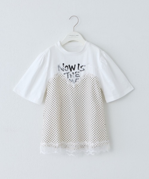 CIAOPANIC TYPY（チャオパニックティピー）の「【KIDS】ドットランジェリードッキングロゴチュニック《ZOZO限定》（Tシャツ/カットソー・キッズ・ホワイト/ブラック・110/130/150）」の14枚目の写真