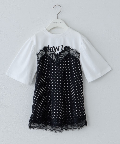CIAOPANIC TYPY（チャオパニックティピー）の「【KIDS】ドットランジェリードッキングロゴチュニック《ZOZO限定》（Tシャツ/カットソー・キッズ・ホワイト/ブラック・110/130/150）」の15枚目の写真