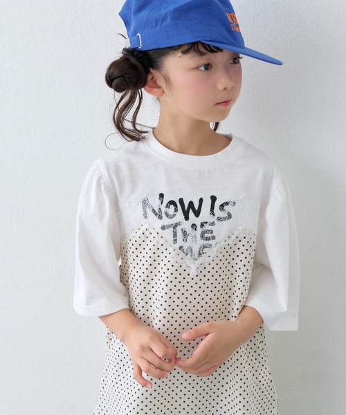 CIAOPANIC TYPY（チャオパニックティピー）の「【KIDS】ドットランジェリードッキングロゴチュニック《ZOZO限定》（Tシャツ/カットソー・キッズ・ホワイト/ブラック・110/130/150）」の4枚目の写真
