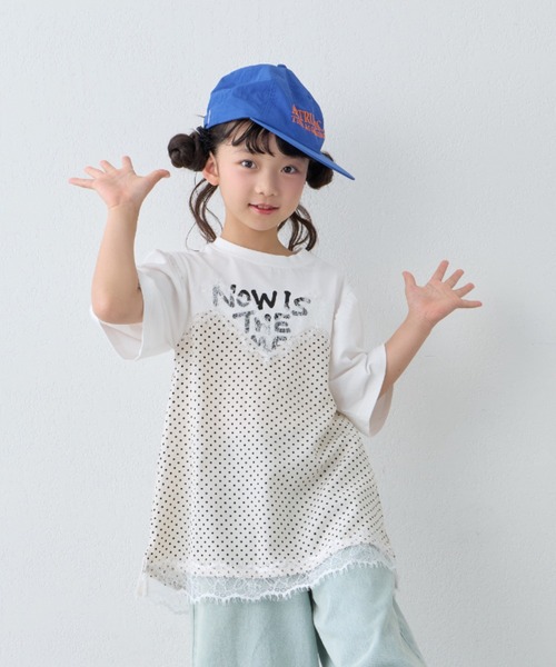 CIAOPANIC TYPY（チャオパニックティピー）の「【KIDS】ドットランジェリードッキングロゴチュニック《ZOZO限定》（Tシャツ/カットソー・キッズ・ホワイト/ブラック・110/130/150）」の11枚目の写真
