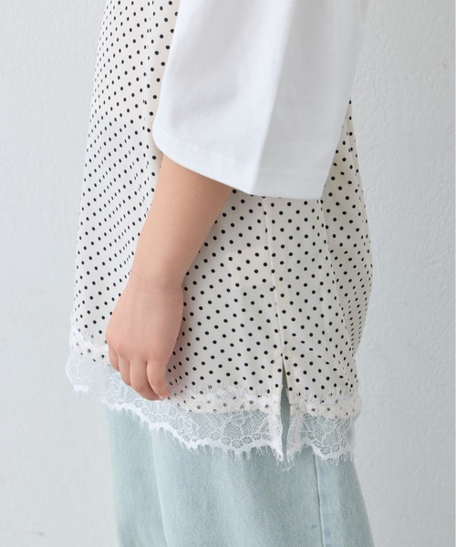 CIAOPANIC TYPY（チャオパニックティピー）の「【KIDS】ドットランジェリードッキングロゴチュニック《ZOZO限定》（Tシャツ/カットソー・キッズ・ホワイト/ブラック・110/130/150）」の12枚目の写真