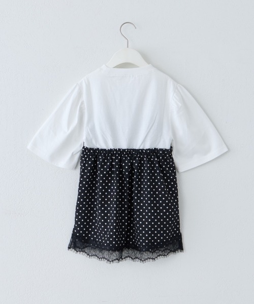 CIAOPANIC TYPY（チャオパニックティピー）の「【KIDS】ドットランジェリードッキングロゴチュニック《ZOZO限定》（Tシャツ/カットソー・キッズ・ホワイト/ブラック・110/130/150）」の16枚目の写真