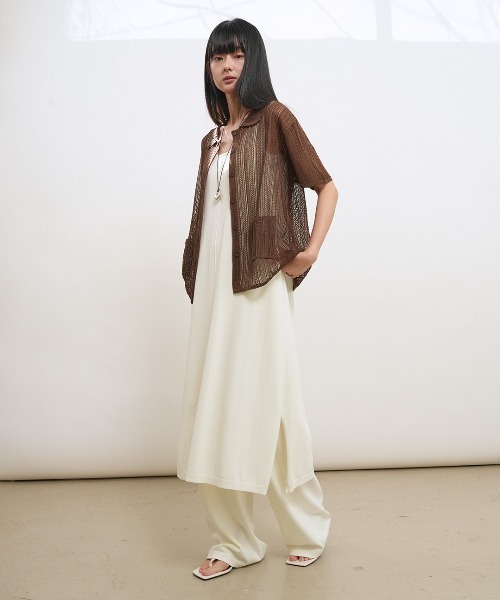 GENERAL IDEA(ジェネラルアイデア)の「【GENERAL IDEA】COOLセミワイドニットパンツ / COOL SEMI-WIDE KNIT PANTS(スウェットパンツ・レディース・アイボリー/ブラック・L/M/S)」の7枚目の写真