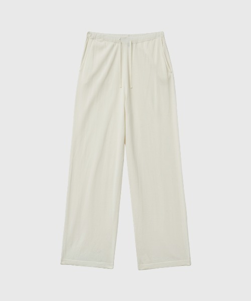 GENERAL IDEA(ジェネラルアイデア)の「【GENERAL IDEA】COOLセミワイドニットパンツ / COOL SEMI-WIDE KNIT PANTS(スウェットパンツ・レディース・アイボリー/ブラック・L/M/S)」の9枚目の写真