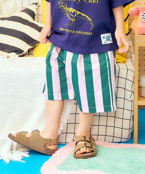 apres les cours（アプレレクール）の「【リンク】ワイドタックショートパンツ（その他パンツ・キッズ・グリーン/ブラウン/その他3/ブルー・110/100/90/80/130/120）」の3枚目の写真