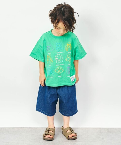 apres les cours（アプレレクール）の「【リンク】ワイドタックショートパンツ（その他パンツ・キッズ・グリーン/ブラウン/その他3/ブルー・110/100/90/80/130/120）」の9枚目の写真