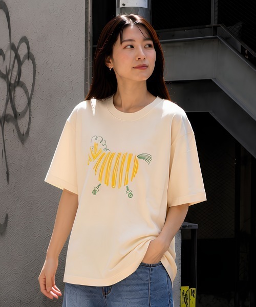 center i｜センターアイのTシャツ/カットソー（ベージュ系・前面