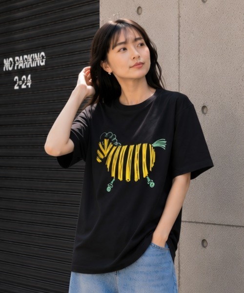 center i（センターアイ）の「アニマルプリント半袖Tシャツ（Tシャツ/カットソー・レディース・ベージュ/ピンク/グレー/ホワイト/ブラック・FREE）」の21枚目の写真