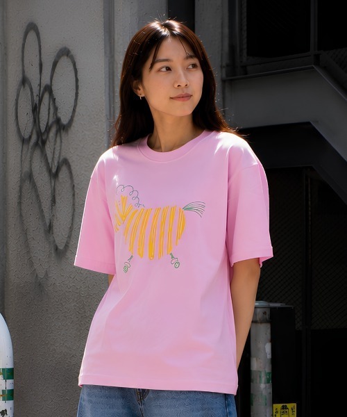 center i（センターアイ）の「アニマルプリント半袖Tシャツ（Tシャツ/カットソー・レディース・ベージュ/ピンク/グレー/ホワイト/ブラック・FREE）」の13枚目の写真