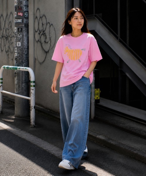 center i（センターアイ）の「アニマルプリント半袖Tシャツ（Tシャツ/カットソー・レディース・ベージュ/ピンク/グレー/ホワイト/ブラック・FREE）」の17枚目の写真