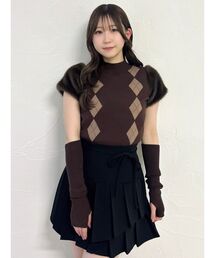 ファーライクスリーブニットトップス