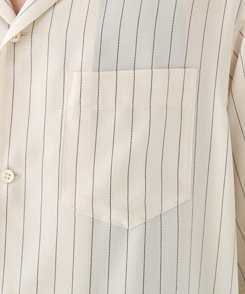 STUDIOUS(ステュディオス)の「【STUDIOUS】Cupra Stripe Open Shirts / キュプラストライプオープンシャツ(シャツ/ブラウス・メンズ・ホワイト・1/2)」の13枚目の写真