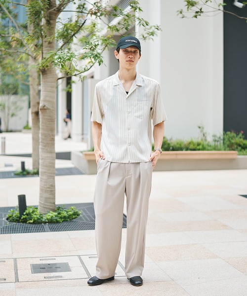 STUDIOUS(ステュディオス)の「【STUDIOUS】Cupra Stripe Open Shirts / キュプラストライプオープンシャツ(シャツ/ブラウス・メンズ・ホワイト・1/2)」の3枚目の写真