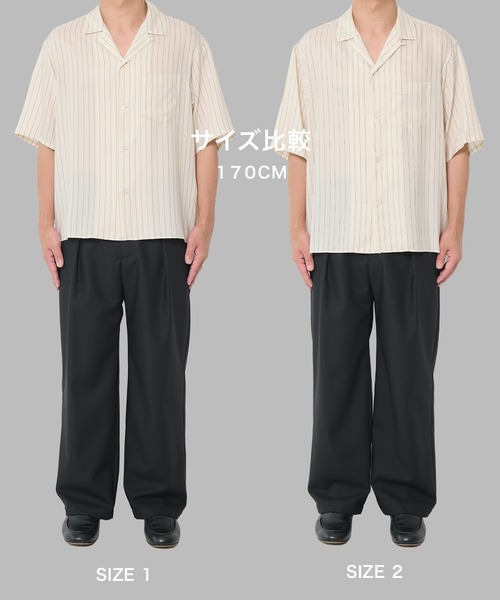 STUDIOUS(ステュディオス)の「【STUDIOUS】Cupra Stripe Open Shirts / キュプラストライプオープンシャツ(シャツ/ブラウス・メンズ・ホワイト・1/2)」の7枚目の写真