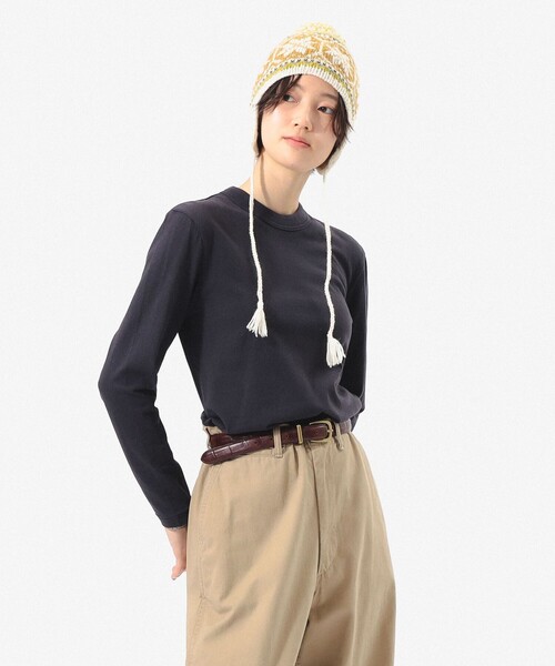 BEAMS BOY(ビームスボーイ)の「ボーイ ベーシック ロングスリーブ(Tシャツ/カットソー・レディース・イエロー/チャコールグレー/オフホワイト/グレー・2/1/3)」の1枚目の写真