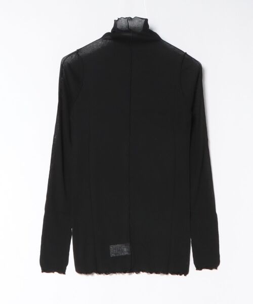 HAKUJI(ハクジ)の「HAKUJI SHEER RIB HN PO(Tシャツ/カットソー・レディース・ブラック/オフホワイト・FREE)」の6枚目の写真