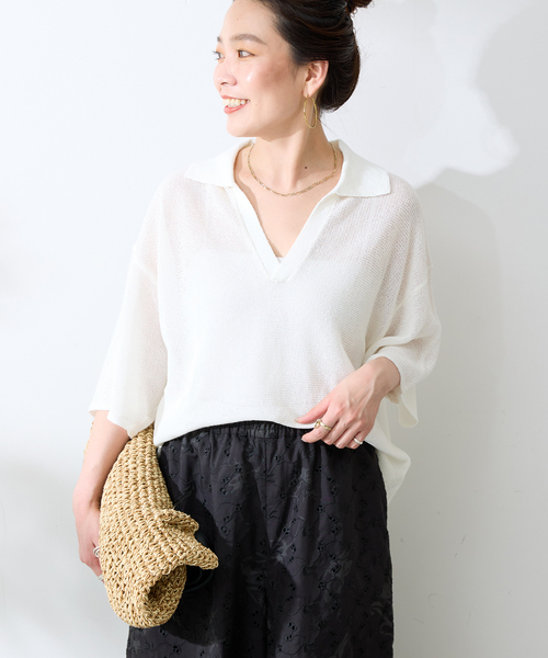 B.C STOCK(ベーセーストック)の「ペーパースキッパーニット(ニット/セーター・メンズ・アイボリー/ベージュ/ネイビー/ブラック・LARGE/MEDIUM)」の8枚目の写真