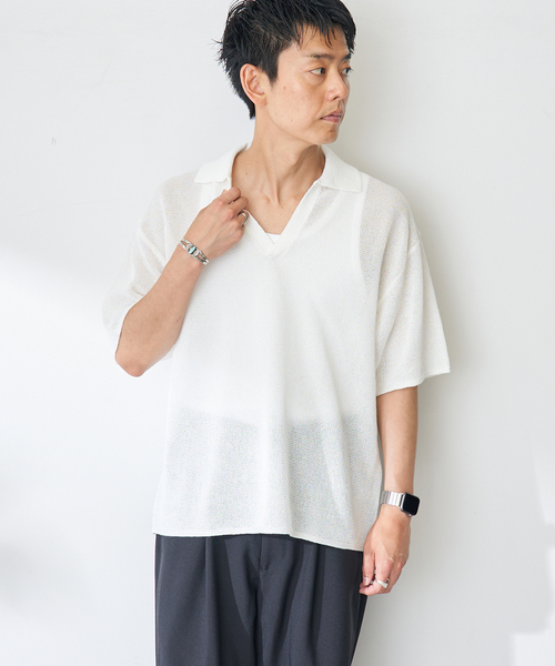 B.C STOCK(ベーセーストック)の「ペーパースキッパーニット(ニット/セーター・メンズ・アイボリー/ベージュ/ネイビー/ブラック・LARGE/MEDIUM)」の14枚目の写真