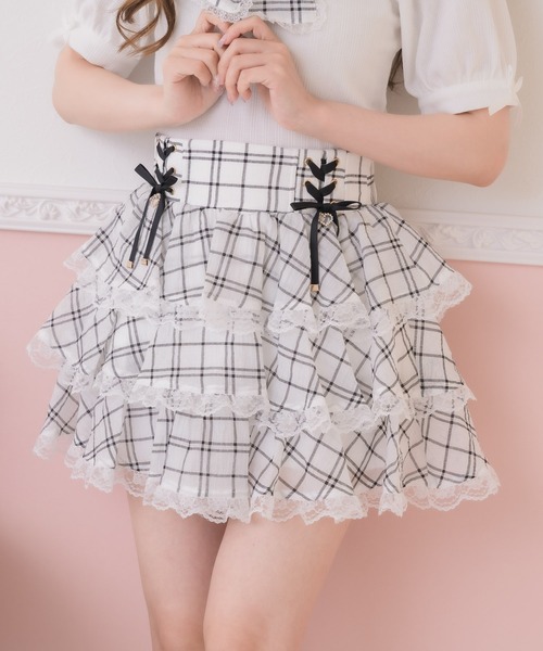 ROJITA（ロジータ）の「【セットアップ対応】シアーティアードスカパン（スカート・レディース・ブラック/ホワイト/マルチ・FREE）」の2枚目の写真