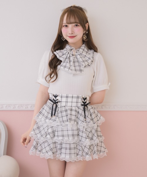 ROJITA（ロジータ）の「【セットアップ対応】シアーティアードスカパン（スカート・レディース・ブラック/ホワイト/マルチ・FREE）」の14枚目の写真