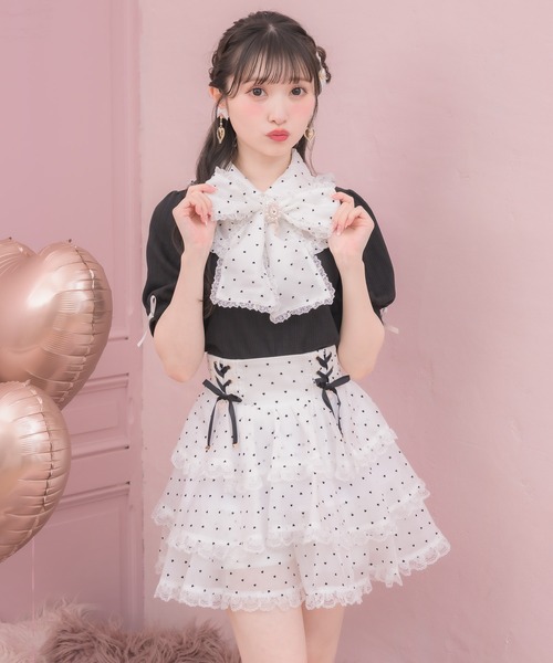 ROJITA（ロジータ）の「【セットアップ対応】シアーティアードスカパン（スカート・レディース・ブラック/ホワイト/マルチ・FREE）」の5枚目の写真