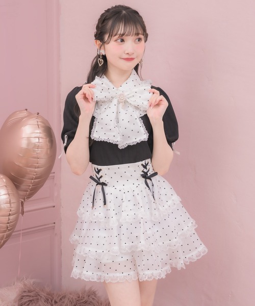 ROJITA（ロジータ）の「【セットアップ対応】シアーティアードスカパン（スカート・レディース・ブラック/ホワイト/マルチ・FREE）」の6枚目の写真