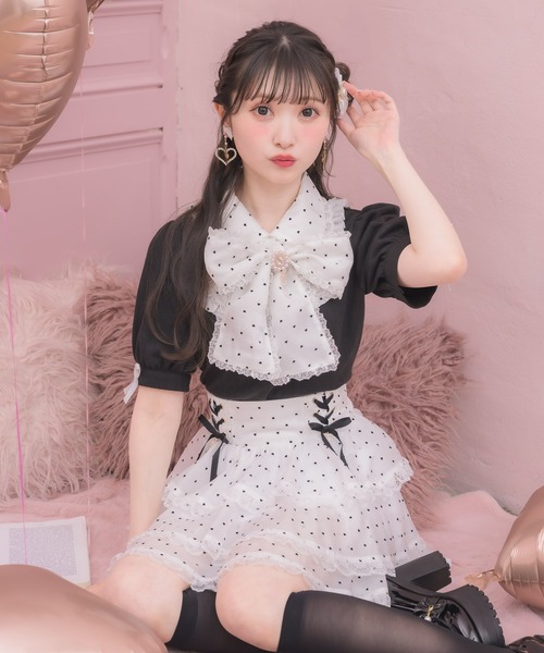 ROJITA（ロジータ）の「【セットアップ対応】シアーティアードスカパン（スカート・レディース・ブラック/ホワイト/マルチ・FREE）」の8枚目の写真
