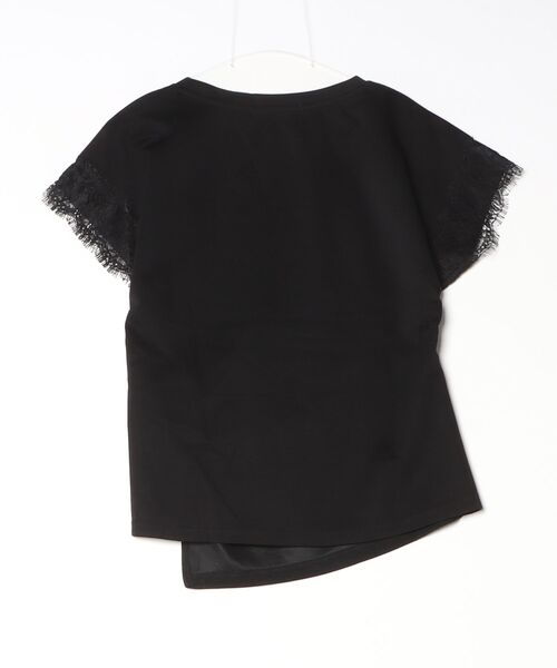 Desert Rose(デザートローズ)の「【DESERT ROSE/デザートローズ】レーススリーブ切替ツイストカットソー(Tシャツ/カットソー・レディース・ブラック・FREE)」の2枚目の写真