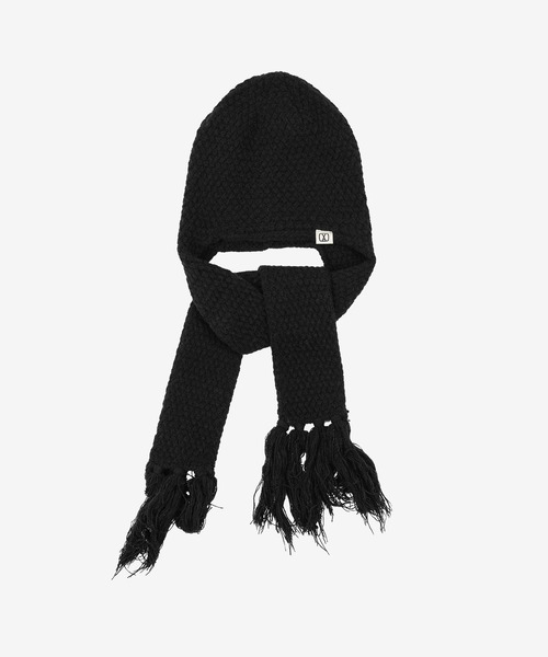 L.H.P(エルエイチピー)の「VARZAR/バザール/VA Square Label Knit muffler beanie(ニットキャップ/ビーニー・レディース・ブラック・F)」の2枚目の写真
