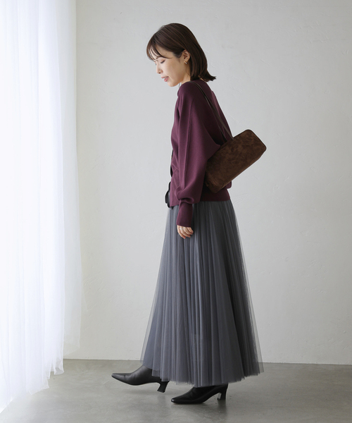 La TOTALITE(ラトータリテ)の「【洗える】Vネックシルエットカーディガン(カーディガン/ボレロ・レディース・パープル/ブラック/ホワイト・FREE)」の18枚目の写真