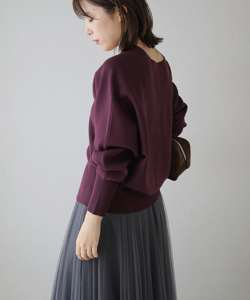 La TOTALITE(ラトータリテ)の「【洗える】Vネックシルエットカーディガン(カーディガン/ボレロ・レディース・パープル/ブラック/ホワイト・FREE)」の22枚目の写真