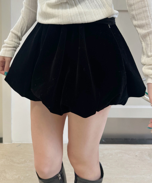 Ada.（エイダ）の「ベロア バルーン ミニ スカート（スカート・レディース・ブラック/ブラウン・M/S）」の4枚目の写真