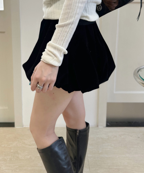 Ada.（エイダ）の「ベロア バルーン ミニ スカート（スカート・レディース・ブラック/ブラウン・M/S）」の7枚目の写真