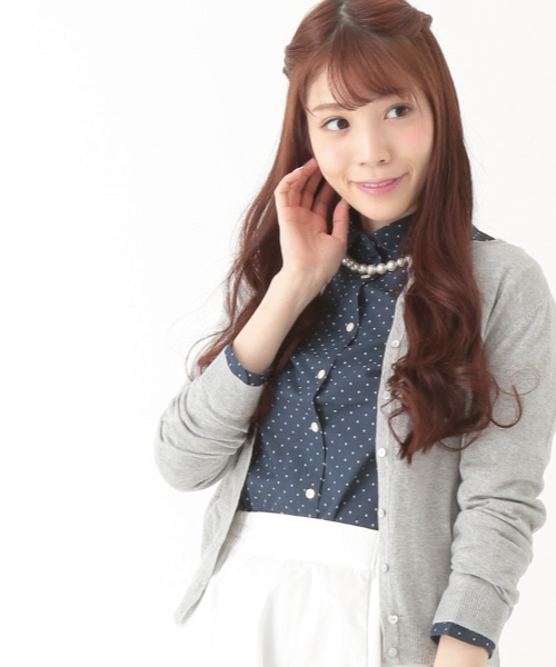 earth music&ecology(アースミュージックアンドエコロジー)の「【2016Spring】《シャキシャキシャツ!》ドット(シャツ/ブラウス・レディース・オフホワイト/ネイビー・SMALL/MEDIUM)」の2枚目の写真