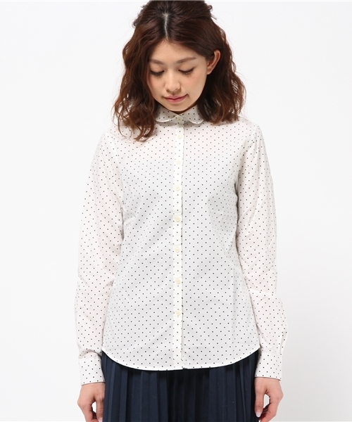 earth music&ecology(アースミュージックアンドエコロジー)の「【2016Spring】《シャキシャキシャツ!》ドット(シャツ/ブラウス・レディース・オフホワイト/ネイビー・SMALL/MEDIUM)」の3枚目の写真