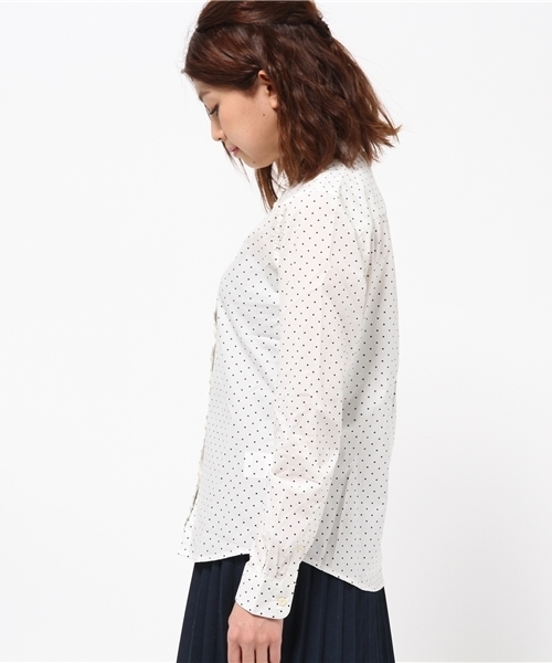 earth music&ecology(アースミュージックアンドエコロジー)の「【2016Spring】《シャキシャキシャツ!》ドット(シャツ/ブラウス・レディース・オフホワイト/ネイビー・SMALL/MEDIUM)」の4枚目の写真