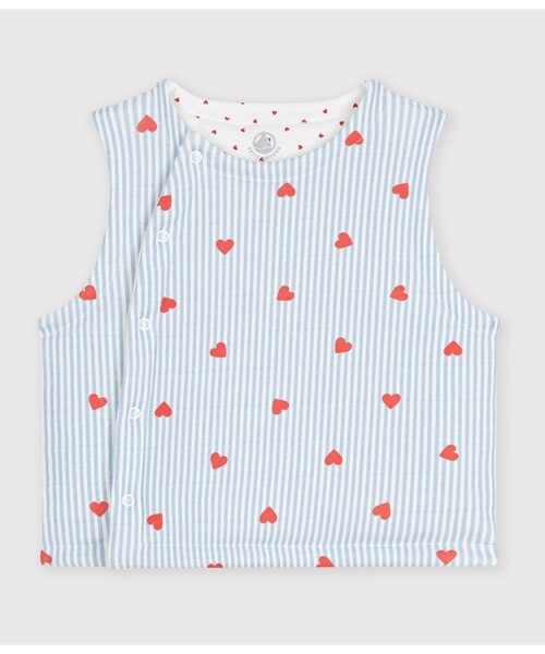 PETIT BATEAU(プチバトー)の「リバーシブルベスト(ベスト・キッズ・ホワイト系その他・6MONTH/12MONTH/18MONTH)」の1枚目の写真