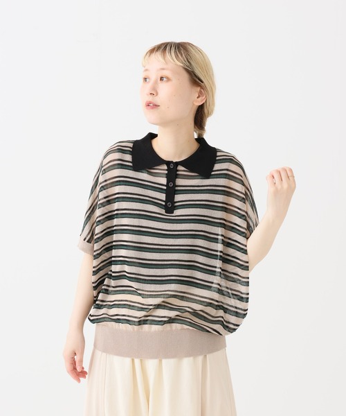 HEART MARKET（ハートマーケット）の「シアーニットポロ衿プルオーバー（ニット/セーター・レディース・グリーン/ブラック系/グレー系/ブルー/ブラウン系・FREE）」の10枚目の写真